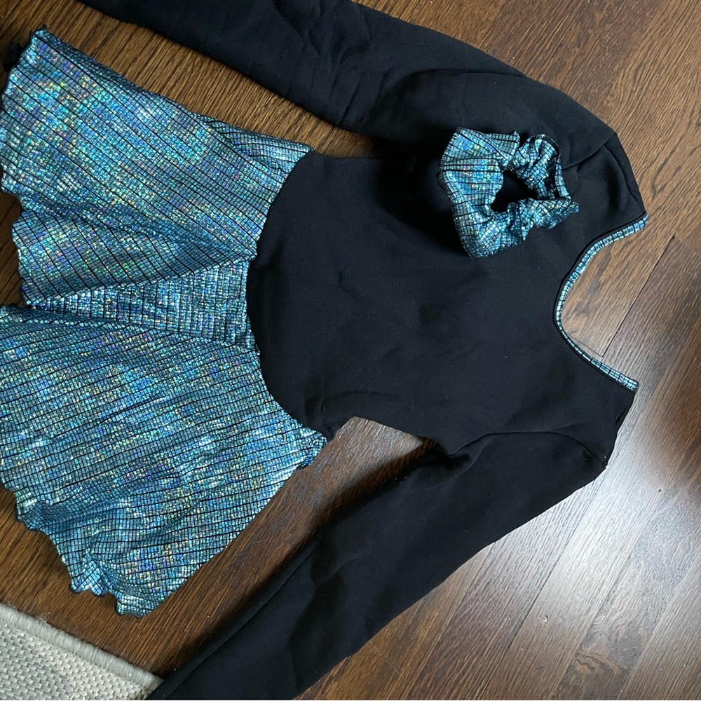 Black and Blue Sparkle Dance Costume